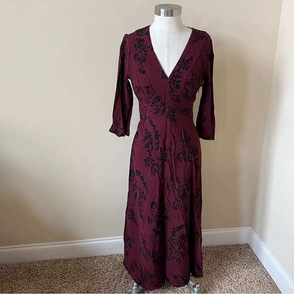 Ba&sh Soa floral patterned v-neck midi dress 17641 - Picture 5 of 15